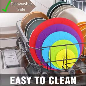 Couvre-aliments réutilisables résistants à la chaleur, 5 pièces, en silicone, pour micro-ondes, protège contre les éclaboussures, convient aux bols, casseroles et poêles - Product Image 3