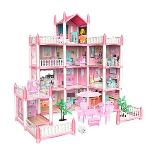 Grande Casa delle Bambole in Plastica ABS con Mobili in Miniatura, Set Fai-da-Te per Principesse - Product Image 1