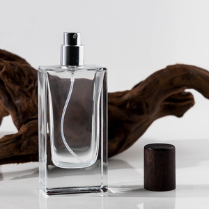 Bán chạy! Chai nước hoa thủy tinh trong suốt hình chữ nhật 30ml 50ml 100ml, in lưới và kèm vòi xịt. - Product Image 3