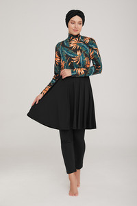 Lo más nuevo, 3 uds., traje de baño musulmán, estampado Digital, hiyab musulmán modesto, turbante, Burkini, traje de baño islámico para mujer - Product Image 2