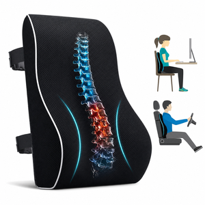 Coussin de chaise lombaire en mousse à mémoire de forme, <span class=keywords><strong>soutien</strong></span> <span class=keywords><strong>ergonomique</strong></span> du dos, housse en maille respirante pour le bureau, la voiture, soulagement de la posture - Product Image 1