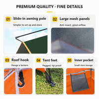 Tente de camping automatique 3 saisons Oxford Fiberglass 1 chambre, tente dôme imperméable avec logo personnalisé PU 1500mm UPF50+ pour voyages en famille en plein air