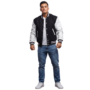 Veste universitaire pour homme de qualité supérieure, best-seller, col montant, logo sur le devant, couleurs et tailles personnalisées, 100% coton respirant, hiver - Product Image 1