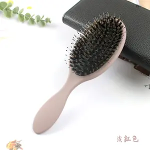 Factory Custom Logo Hot Sell Brush Massage Hair Brush Hairdressing Soft Detangling Hair Brush With Boar Bristles Mix Nylon