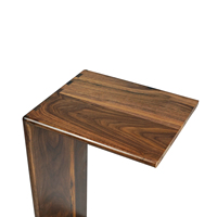 Table d'appoint en forme de C en noyer noir antique rustique meubles de salon table basse en bois massif