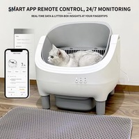 Litière pour chat électrique autonettoyante OEM avec contrôle par application programmable, sans odeur, toilette automatique, nettoyage facile, espace intérieur de 20 L
