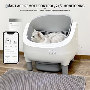 Litière pour <span class=keywords><strong>chat</strong></span> électrique autonettoyante OEM avec contrôle par application programmable, sans odeur, <span class=keywords><strong>toilette</strong></span> automatique, nettoyage facile, espace intérieur de 20 L - Product Image 2