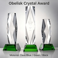 President Clear op Basis Obelisk Kristallen Award Trofee met Aangepast Gegraveerd Logo voor Bedrijfs Prijs Cadeau