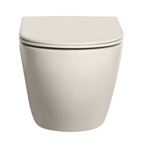 Toilette moderne à citerne dissimulée suspendue au mur en céramique <span class=keywords><strong>taupe</strong></span> - Product Image 4