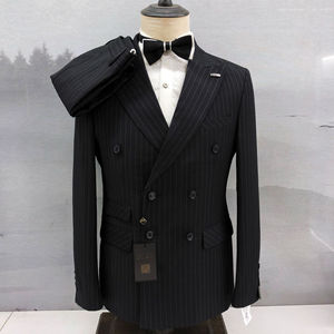 <span class=keywords><strong>Costume</strong></span> de banquet de <span class=keywords><strong>mariage</strong></span> noir à simple boutonnage pour hommes, avec braguette à fermeture éclair et devant plat, vêtements d'affaires confortables et respirants de taille XL - Product Image 4