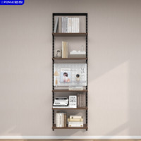 Nouvelle Collection 2025 : Étagère Murale Portable en Bois Écologique Noir de Haute Qualité avec 6 Niveaux pour Bureau d'Étude et Entrepôt Scolaire