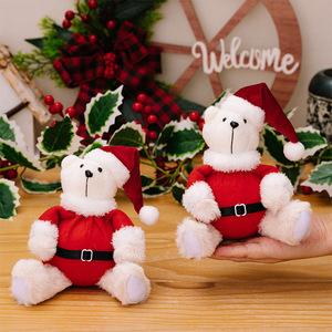 Santa Dressed Sitting <b>Bear</b> <b>Figurine</b> Christmas Theme Doll Ornament Eco-Friendly Non-woven Fabric Children's Christmas Gift - Product Image 3