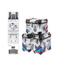 Boîte latérale pour moto 74L, étui en alliage d'aluminium, boîte de rangement universelle pour moto avec système de sangle interne