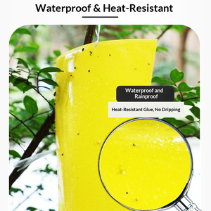 Tabla Adhesiva de Doble Cara para Control de Insectos de 25*20 cm con Lámina Protectora de Plástico, Trampa Impermeable para Plagas con Pegamento para Tripas/Afidos - Product Image 2