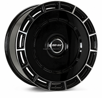 Jantes forgées SHW Premium Noir Brillant Plein Faisceau Aero Disc pour voitures de rue personnalisées et modèles de berlines de luxe