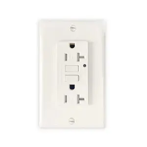 GFCI slim wenzhou hotel bathroom duplex receptacle outlet gfci tr wr 15a 20a 20amp 220v gfci electrical us plug wall socket