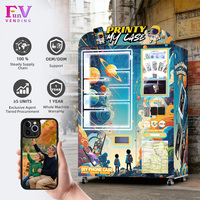 Distributeur automatique de coques de téléphone avec écran tactile LED de 27 pouces, lecteur d'annonces, nettoyage automatique, gestion cloud, capacité de 750 pièces, double source de revenus