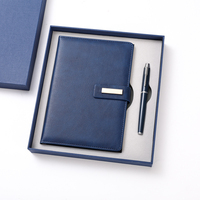 Ensemble carnet et stylo A5 personnalisable de haute qualité, cadeaux promotionnels exquis pour entreprises, journal en cuir noir pour hommes