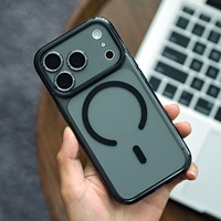 Étui magnétique transparent de luxe pour iPhone 17/17 Pro/17 Pro Max, coque PC translucide mate givrée avec cadre d'appareil photo détachable