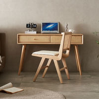 Ensemble de bureau et de chaise simple en bois massif durable de style nordique moderne pour petit appartement, salon et chambre à coucher