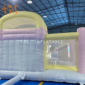 Château sautant Combo Commercial Bounce House Château gonflable <span class=keywords><strong>de</strong></span> couleur arc-en-ciel pastel avec nuage - Product Image 5