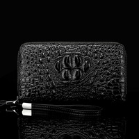 Tas Tangan Pria Trendy Baru Pola Kulit Buaya PU Dompet Ponsel Poliester Perdagangan Luar Negeri Lintas Batas