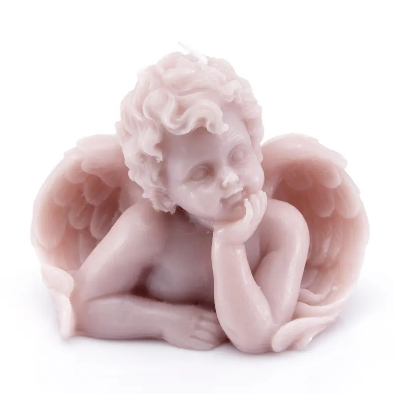 Cera de soja en forma de ángel para decoración del hogar, molde perfumado personalizado de fábrica, velas