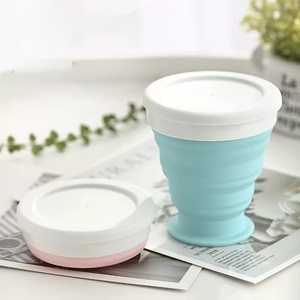 Spot New Silicone Folding Cup Sleeve Outdoor Student Coffee <b>Mug</b> <b>Plastic</b> Drinking Gift Cup - Product Image 1