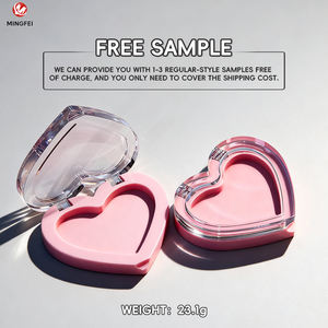 シングルカラーハート空アイシャドウパレット透明ふた付きプレスロック腹筋プラスチック素材女性用美容製品 - Product Image 4