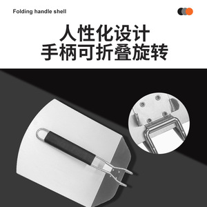 Stainless Steel Pizza Spatula 9.5 Inch Square Foldable Handle For Bread Cake Transfer - Product Image 5