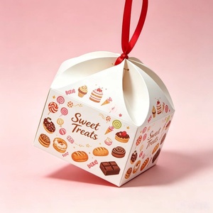 Boîte à bonbons en forme de sac à main avec poignée et compartiments pour chocolats et pâtisseries, idéale pour les boulangeries, les snacks, les pâtisseries sucrées et les donuts. - Product Image 5