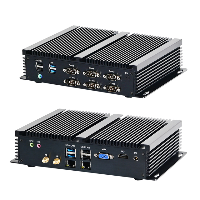 Eglobal Intel Core I7-10510U Quad Cores 8 Threads 2LAN 6COM VGA  HD Max 64GB Win8/10/11 Linux Industrial Fanless Mini Pc