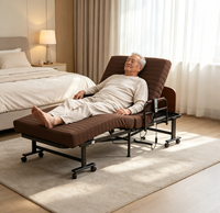 Lit médical électrique pliable avec pliage en 3 secondes, 8 roues, dossier réglable à distance, housse lavable, fournisseur OEM VLranlife