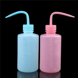 Pink Plastic Squeeze Bottle With Long Neck Spout Square Shape Screw Cap Household Use - Product Image 6