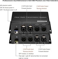 Émetteurs-récepteurs audio analogiques XLR bidirectionnels 2 canaux 12V Phantom sur fibre optique via connecteur SFP LC