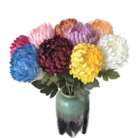 Grandes fleurs artificielles en soie (chrysanthèmes et pivoines) pour décoration de salon, accessoires photo et pour performance portative