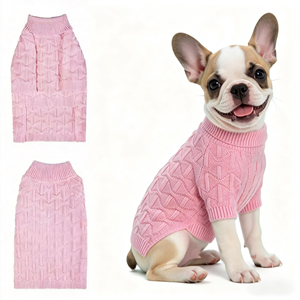 Sweater Anjing Rajut Bergaris Mewah Buatan Tangan Klasik Modern Dapat Dicuci Pakaian Hewan Peliharaan Berkualitas Tinggi Bahan Bernapas Ukuran Besar - Product Image 1