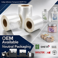 Autocollants transparents en BOPP pour l'impression d'étiquettes imperméables, autocollants pour imprimante couleur, rouleau jumbo, vente en gros OEM, autocollants en vrac