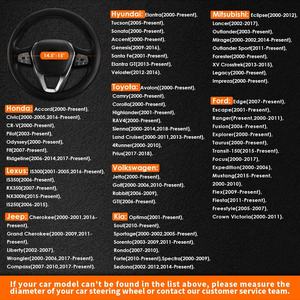 Funda <span class=keywords><strong>de</strong></span> <span class=keywords><strong>cuero</strong></span> duradero <span class=keywords><strong>para</strong></span> <span class=keywords><strong>volante</strong></span>, <span class=keywords><strong>forro</strong></span> antideslizante <span class=keywords><strong>para</strong></span> <span class=keywords><strong>volante</strong></span> con un diámetro <span class=keywords><strong>de</strong></span> 14,5 "-15" - Product Image 3