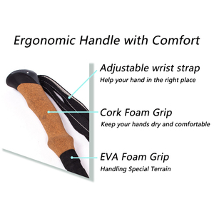 Bâtons <span class=keywords><strong>de</strong></span> <span class=keywords><strong>randonnée</strong></span> télescopiques pliables, pôle <span class=keywords><strong>de</strong></span> Trekking en fibre <span class=keywords><strong>de</strong></span> carbone, vente en gros, 1 pièce - Product Image 2