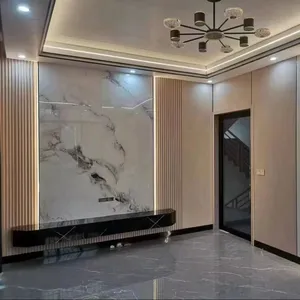 BAIJIN Modern Design Decorative PVC Coated Laminate Foam Wall Panels Marble Grain Bamboo Charcoal Wood Veneer