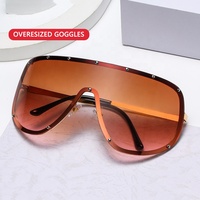 Summer New Fashion Uv400 Lunettes de soleil polarisées monobloc à monture métallique surdimensionnée pour hommes et femmes