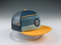 Mode populaire 5 panneaux mousse personnalisé 3D broderie cuir Patch maille camionneur casquette à bord plat