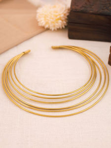 Collar Hasli Multicapa Chapado en Oro Hecho a Mano para Mujer, Joyería Étnica Nupcial, Gargantilla de Capas para Fiesta - Product Image 2