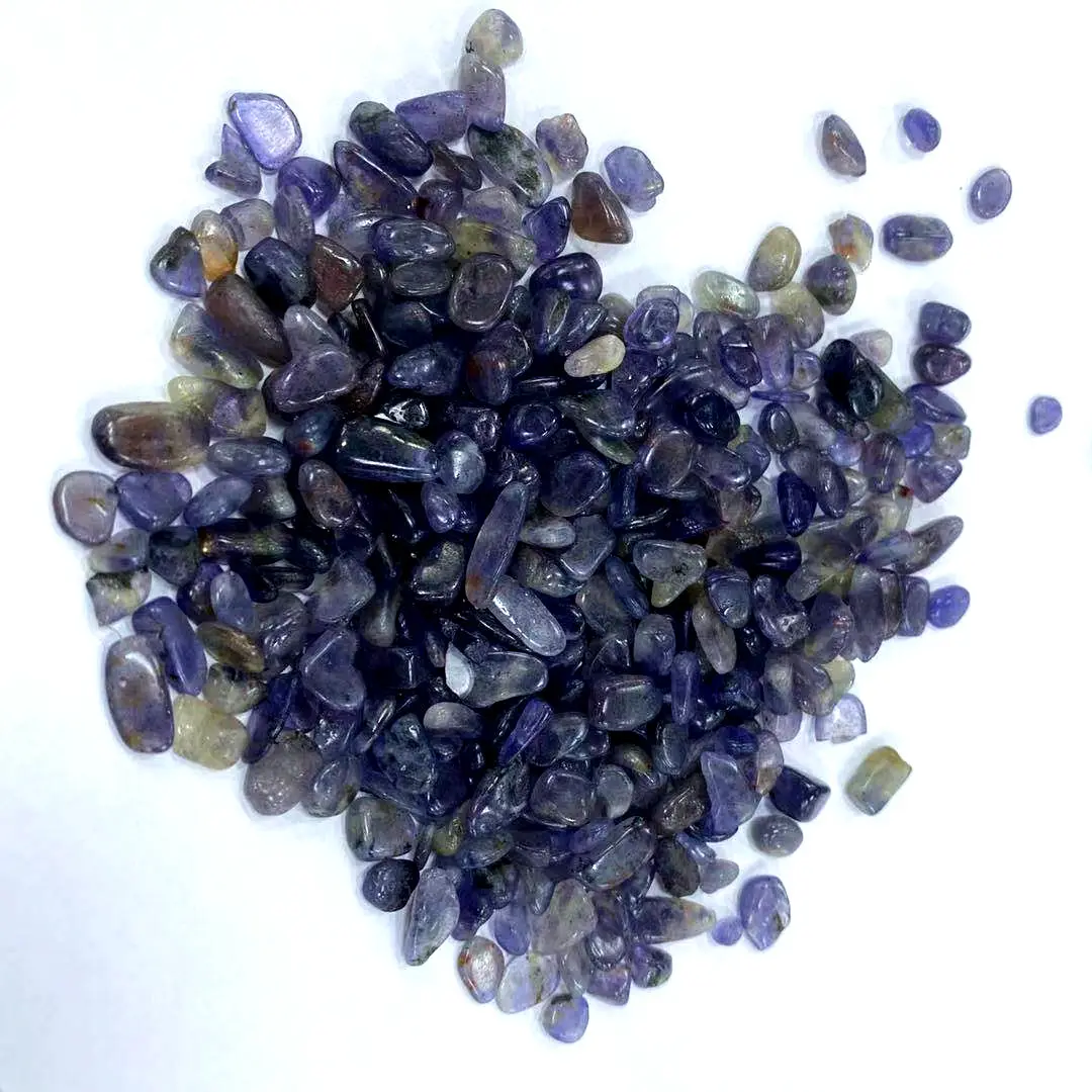 New coming natural gemstone folk crafts healing iolite chips quartz crystal tumbled stone