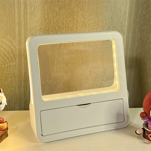 Creative Acrylic Night <strong>Light</strong> Daily Drawing Message Memo Board Rectangle Wood Stand Base LED Wooden <strong>Table</strong> Lamp - Product Image 6