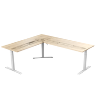 Bureau debout numérique automatisé électrique en forme de L à triple moteur table de bureau réglable en hauteur et en angle