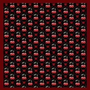 70x70cm Cherry Print Polyester <b>Square</b> <b>Scarf</b> Cute Fruit Pattern Neck <b>Scarves</b> for Women Spring Summer Autumn - Product Image 1