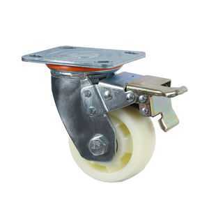 Verschleiß feste Wagen rolle 4 5 6 8 Zoll weiße industrielle drehbare Pa Nylon-Lenk rolle mit Bremse - Product Image 5
