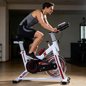 Vélo de spinning Home <span class=keywords><strong>Deluxe</strong></span> avec cadre en acier, écran LCD, capacité de charge de 120 kg, norme EN957, siège confortable, unisexe, pour exercices en salle de sport - Product Image 2